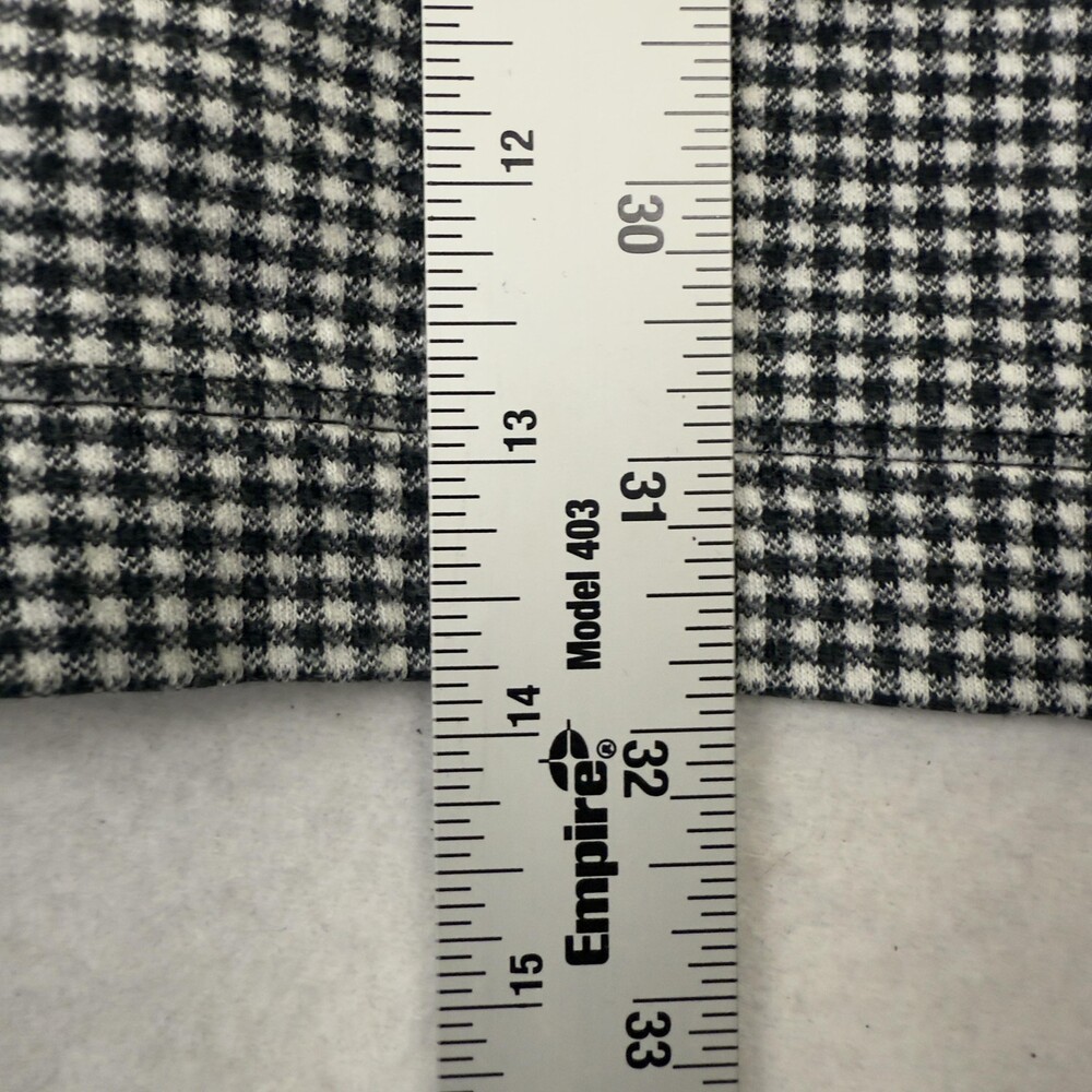 J JILL Lagenlook Tunic Top Black White Gingham Cotton Modal Side Snap Petite XL - Picture 8 of 12